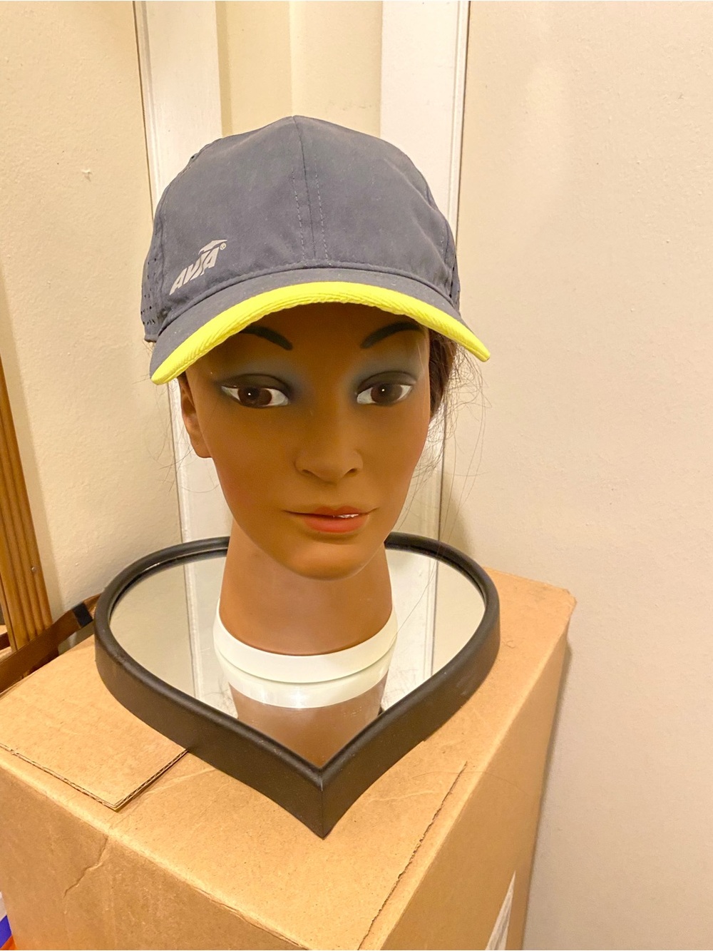 Gray and Neon Yellow Avia Logo Baseball Cap